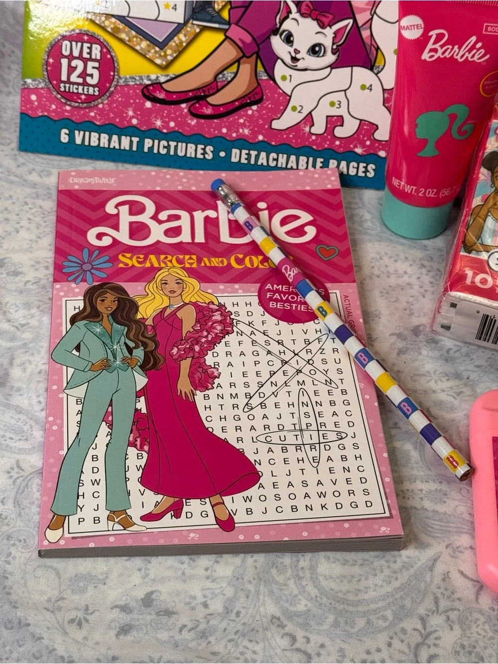 Barbie Pink Activity & Bath Set with Hooded 20x20 in. Towel